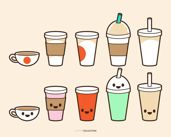 Taza Café Bebida Diseño Dibujos Animados — Vector de stock