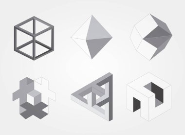 izometrik geometrik şekiller ayarlandı