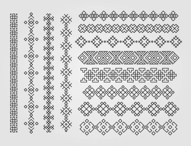 Dekoratif etnik süs vektörü ayarlandı