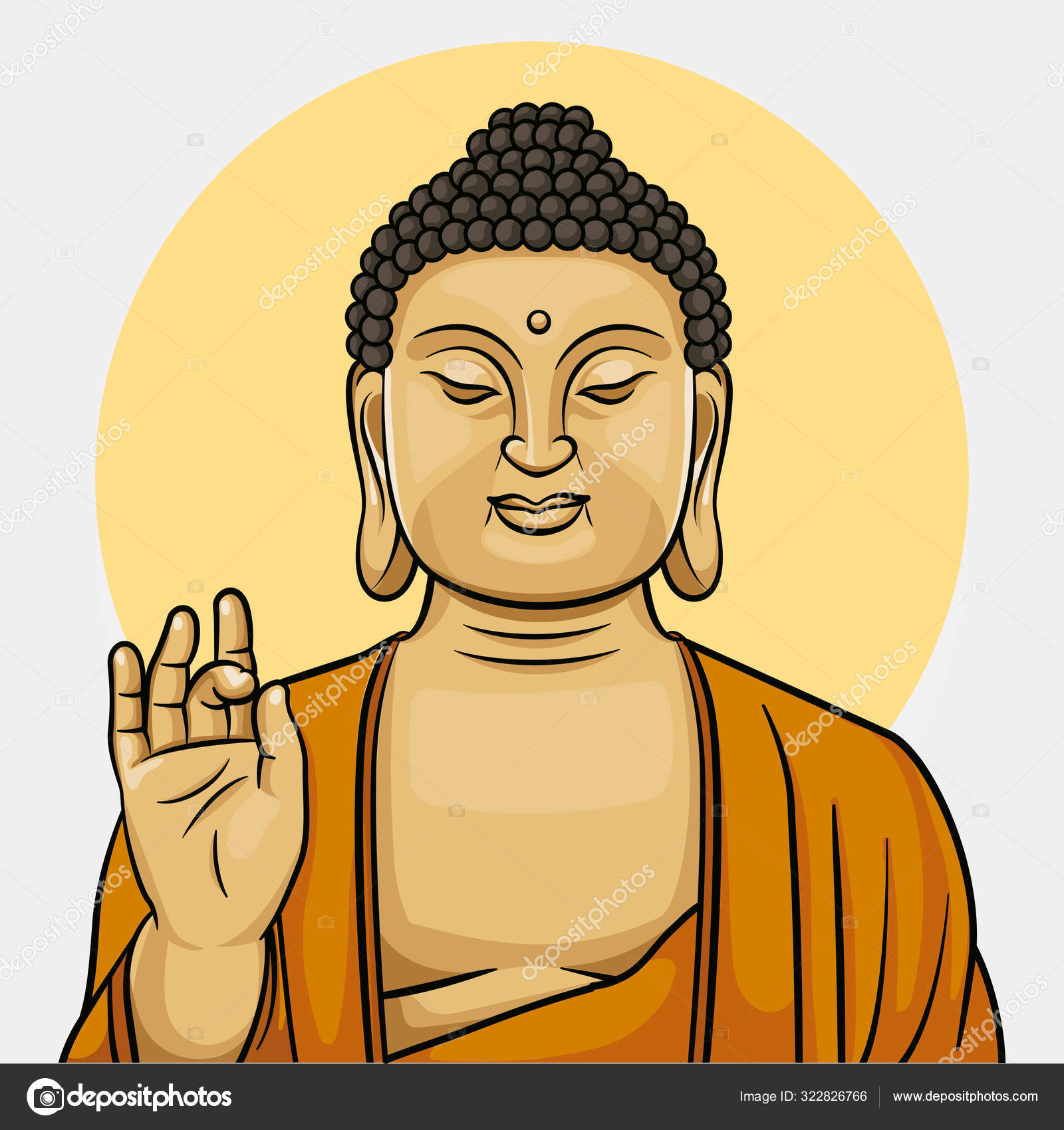 Meditating Buddha Cartoon Illustration Design Stock Vector Image by  ©marklys #322826766
