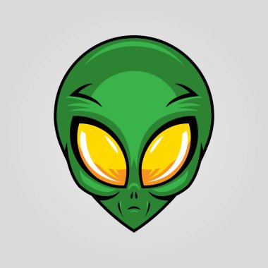 uzaylı baş siluet vektör tasarımı