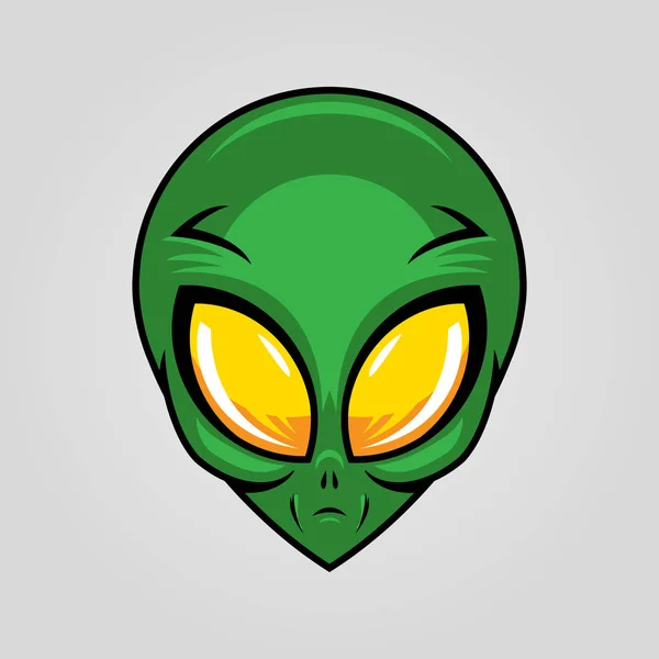 Alien Head Silhouette Vector Design — Stock vektor