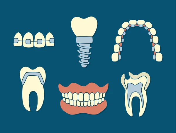 Conjunto Salud Bucal Dental — Vector de stock