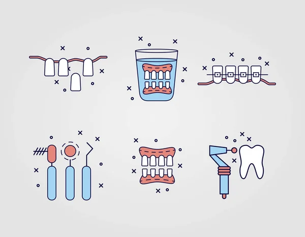 Conjunto Salud Bucal Dental — Vector de stock