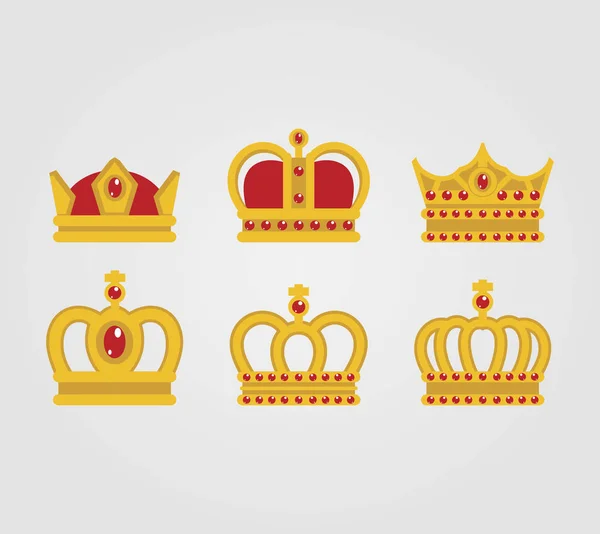 Royal Crown Jewelry Decoration Set — Stockový vektor