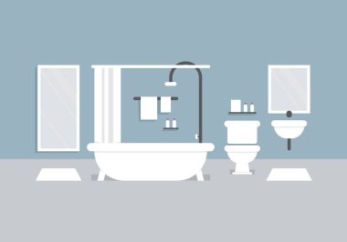 İç banyo mobilya tasarımı seti