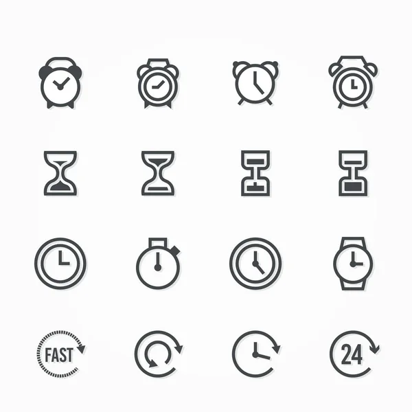 Reloj Tiempo Icono Conjunto — Vector de stock
