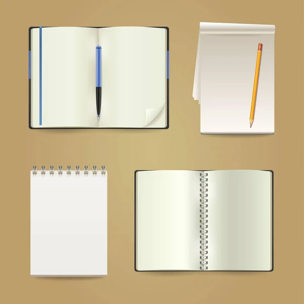 Papier Blanc Mémo Pad Ensemble — Image vectorielle