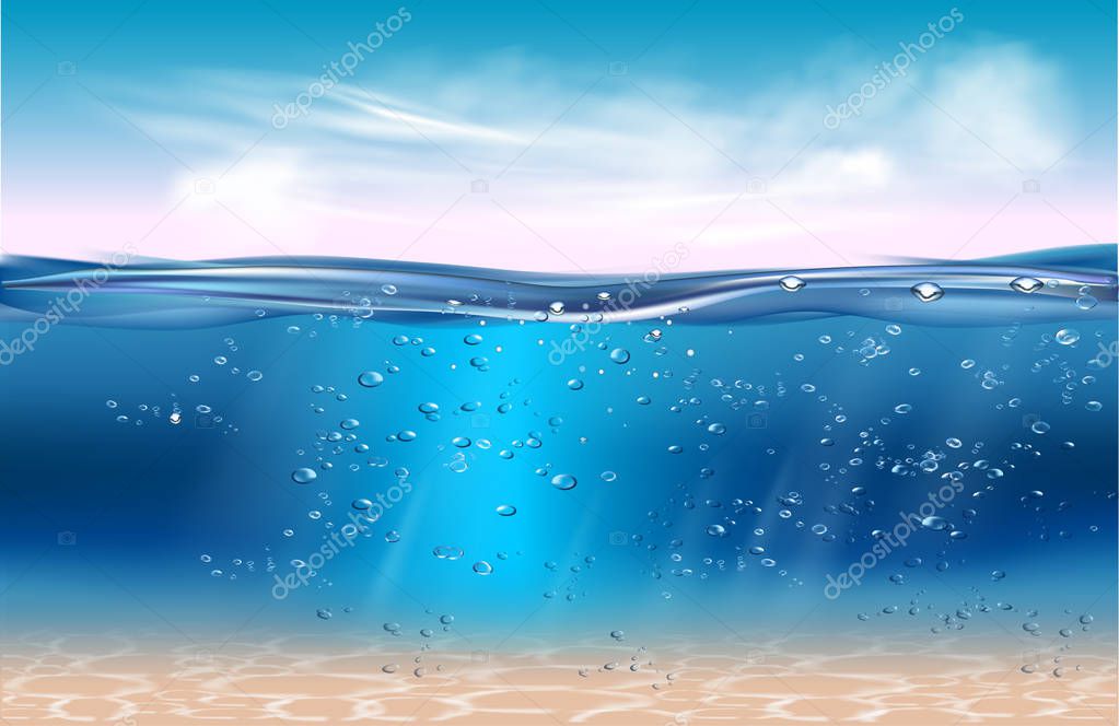 Blue water ocean landscape design