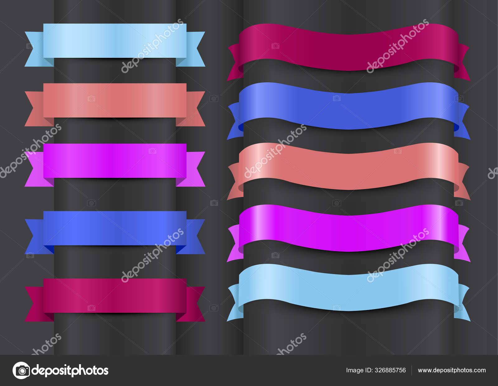 Variety Decorative Ribbons Set Stock Vector Image by ©marklys 326885756