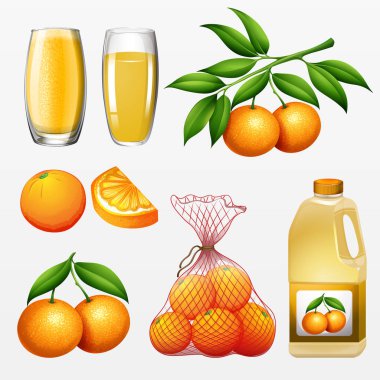 Turuncu ürünlerin çeşitliliği