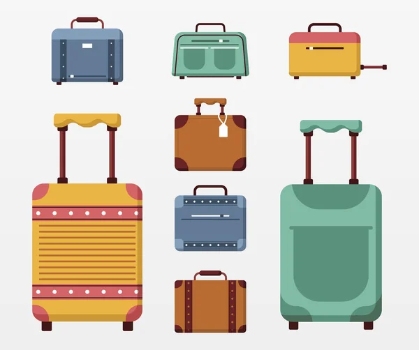 Verscheidenheid Van Mode Bagage Set — Stockvector