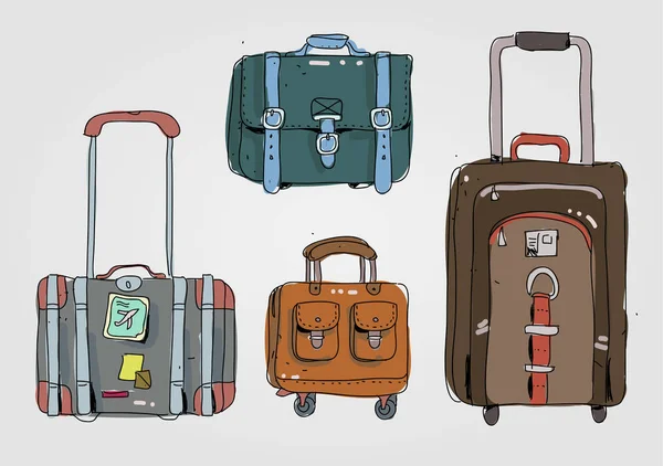Vielfältiges Mode Gepäck Set — Stockvektor