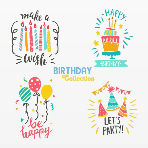 Alles Gute Zum Geburtstag Etikettendesign Set — Stockvektor