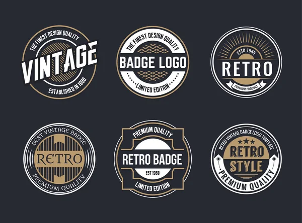 Variety Decorative Badges Set — Stock Vector