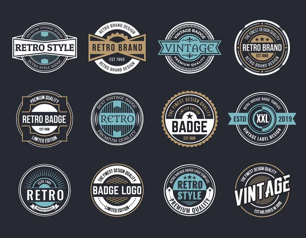 Variété Badges Décoratifs Ensemble — Image vectorielle