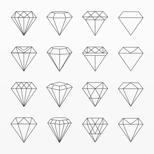 Variety Diamond Stones Set — 스톡 벡터