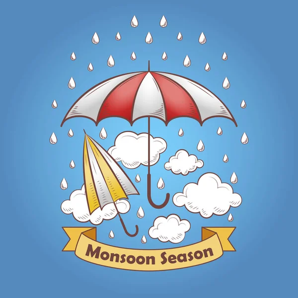 Diseño Venta Temporada Monsoon — Archivo Imágenes Vectoriales