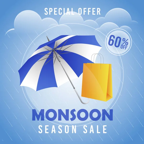 Diseño Venta Temporada Monsoon — Vector de stock