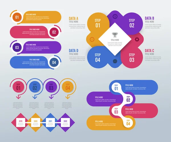 Diseño Vectores Infografía Empresarial Digital — Vector de stock