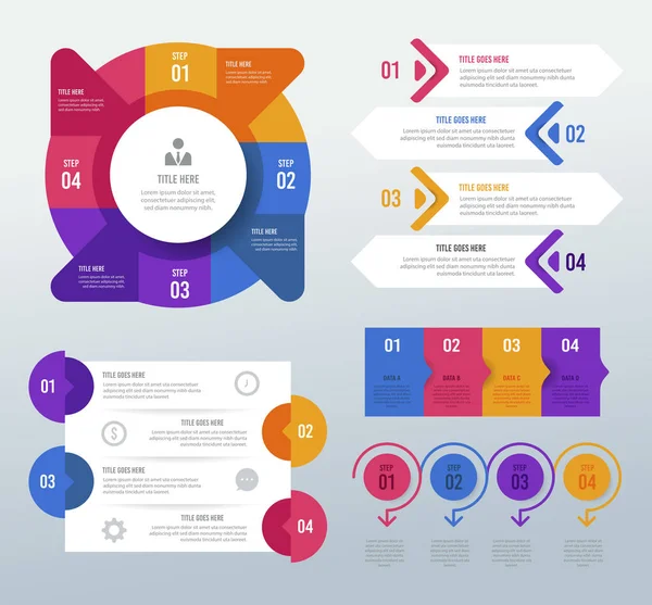 Desain Vektor Infografis Bisnis Digital - Stok Vektor