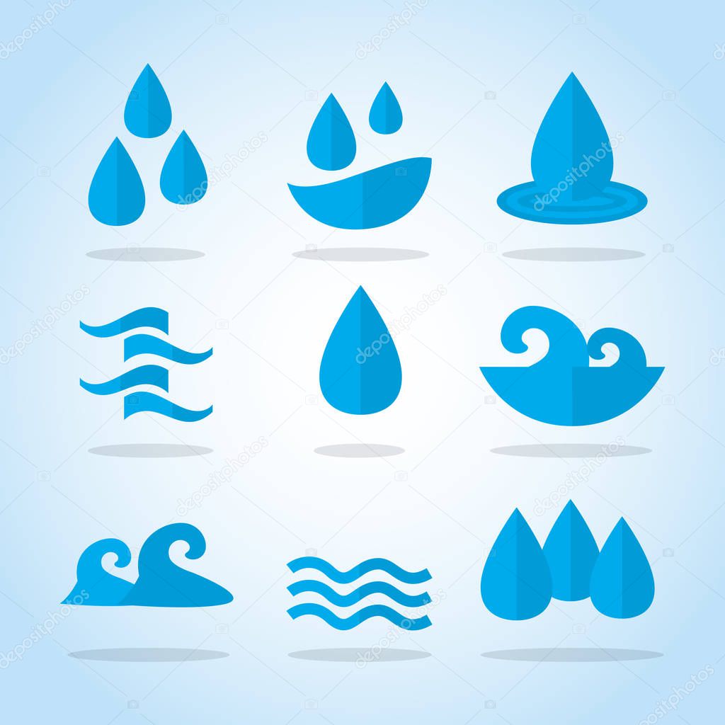 Variety of blue water set