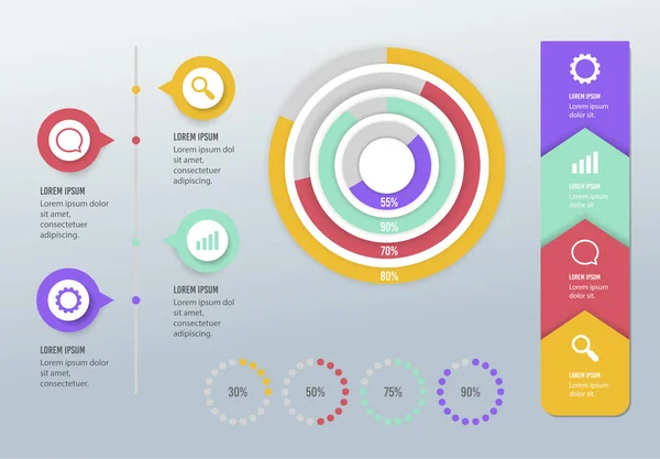 Digitaal Business Infographic Vector Ontwerp — Stockvector