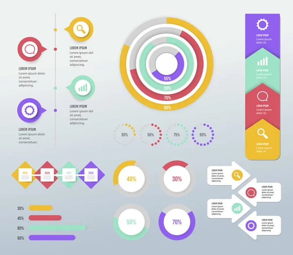 Digital Business Infographic Vector Design — 스톡 벡터