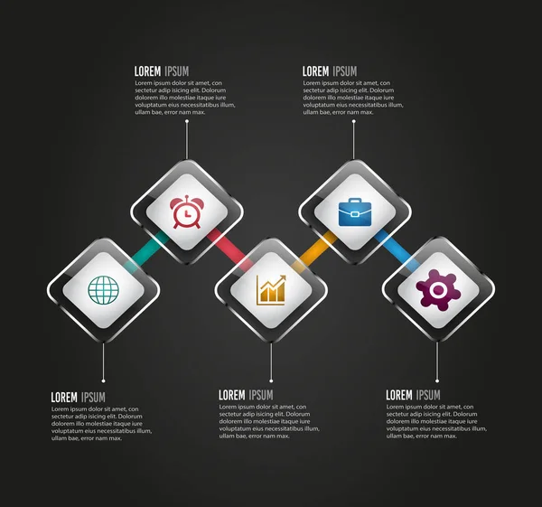 Infográfico Negócios Digitais Design Vetorial — Vetor de Stock