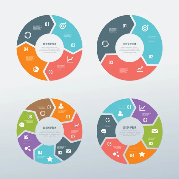 Circulaire Business Infographic Vector Set — Stockvector