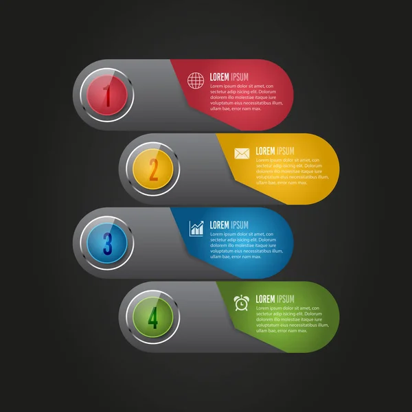 Diseño Vectores Infografía Empresarial Digital — Vector de stock