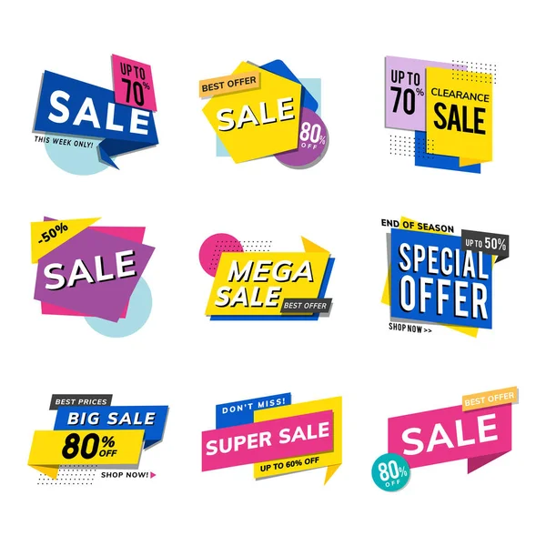 Variety Sales Tag Set — Stock Vector