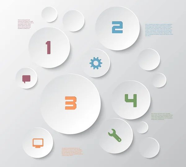 White Circular Business Infographic Design — 스톡 벡터