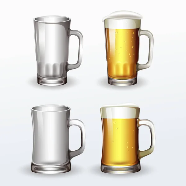 Verscheidenheid Van Glas Bier — Stockvector