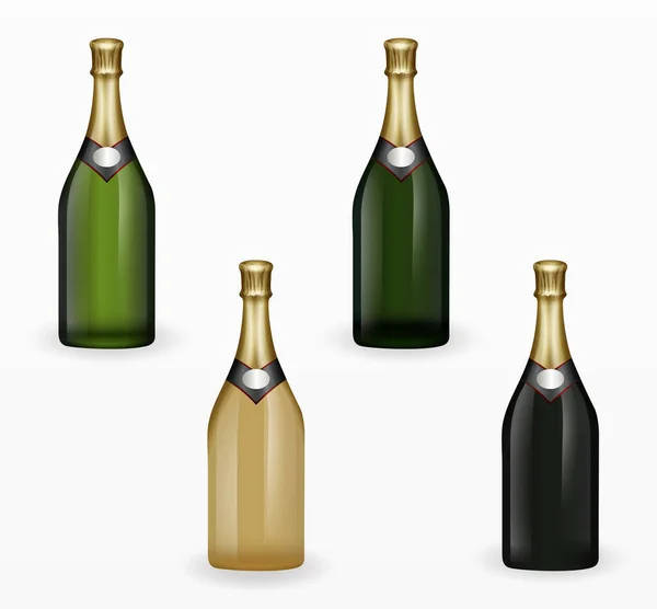 Variety Šampaňského Láhev Set — Stockový vektor