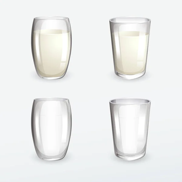 Vielzahl Von Milchglas Set — Stockvektor