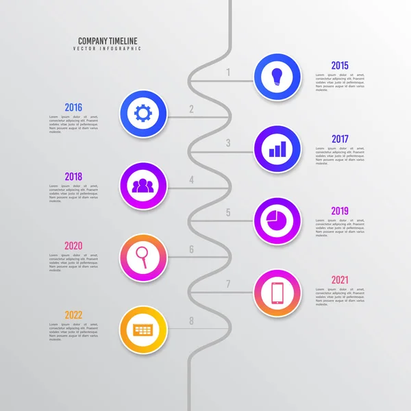 White Business Tijdlijn Infographic Design — Stockvector