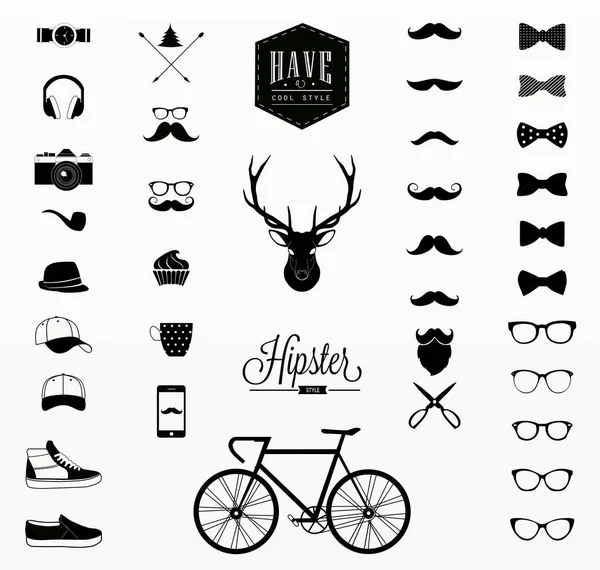 Ensemble Vectoriel Style Mode Hipster — Image vectorielle