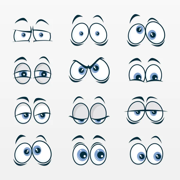 Variety Facial Eyes Set — Stok Vektör