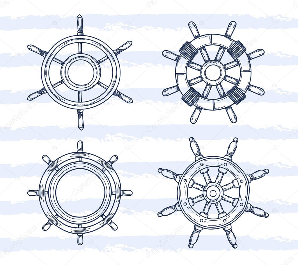Variety of ship wheel set