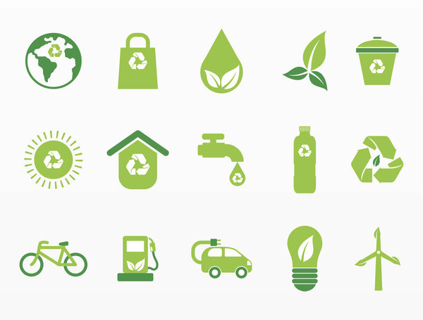 Variety of environmental sticker set