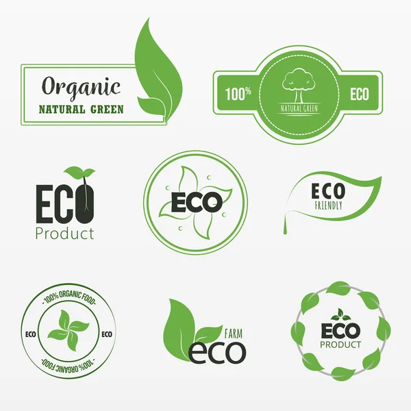 Variety Environmental Sticker Set — Stock Vector