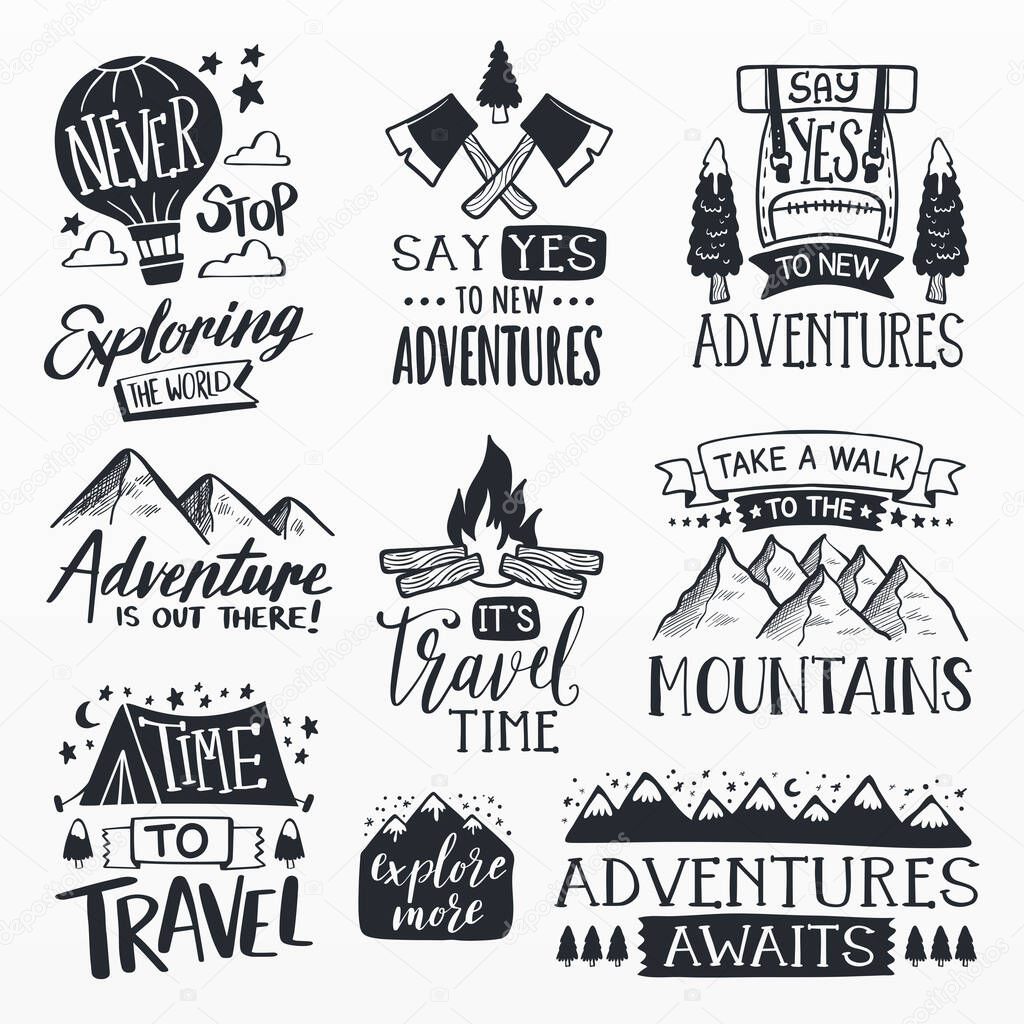 Variety of adventure stickers set