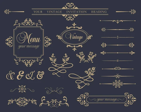 Variety Decorative Elements Set — Stock Vector