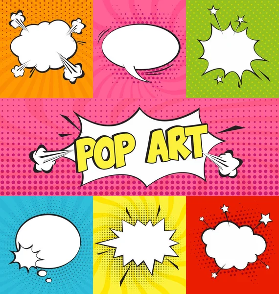 Verscheidenheid Van Pop Art Sjablonen — Stockvector