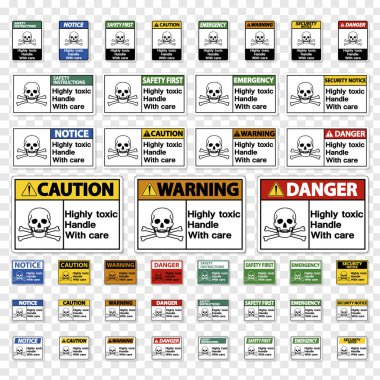 Variety of highly toxic signs clipart