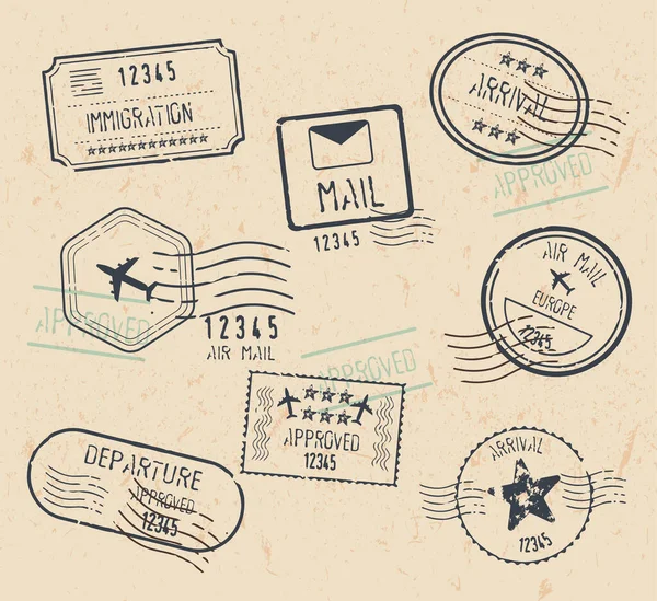 レトロ切手の種類 — ストックベクタ