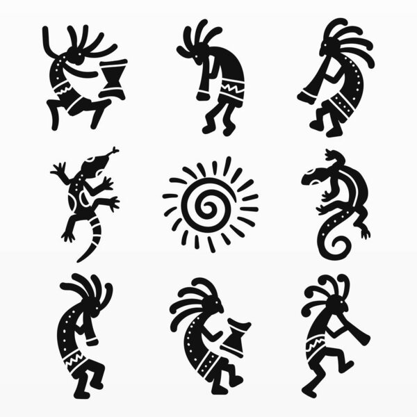 Variety of aztec elements set