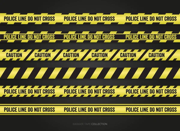 Variedad Cintas Peligro Conjunto — Archivo Imágenes Vectoriales