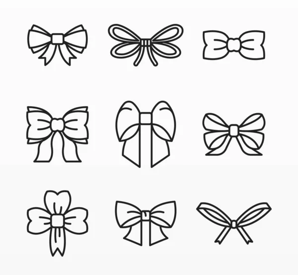 Variety Cute Ribbons Set — Stock Vector